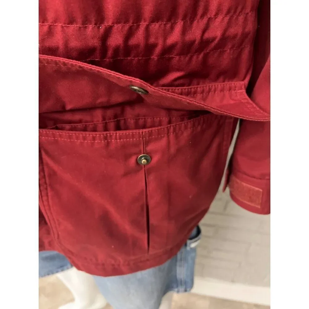 Eddie Bauer Men Burgundy Wool-Lined Mountain Parka Size L